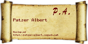 Patzer Albert névjegykártya